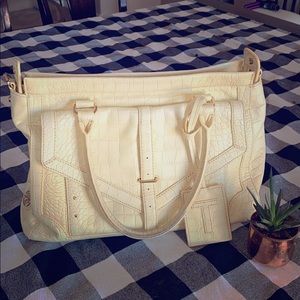 Tory Burch 797 Large Top ZIP Satchel yellow creme